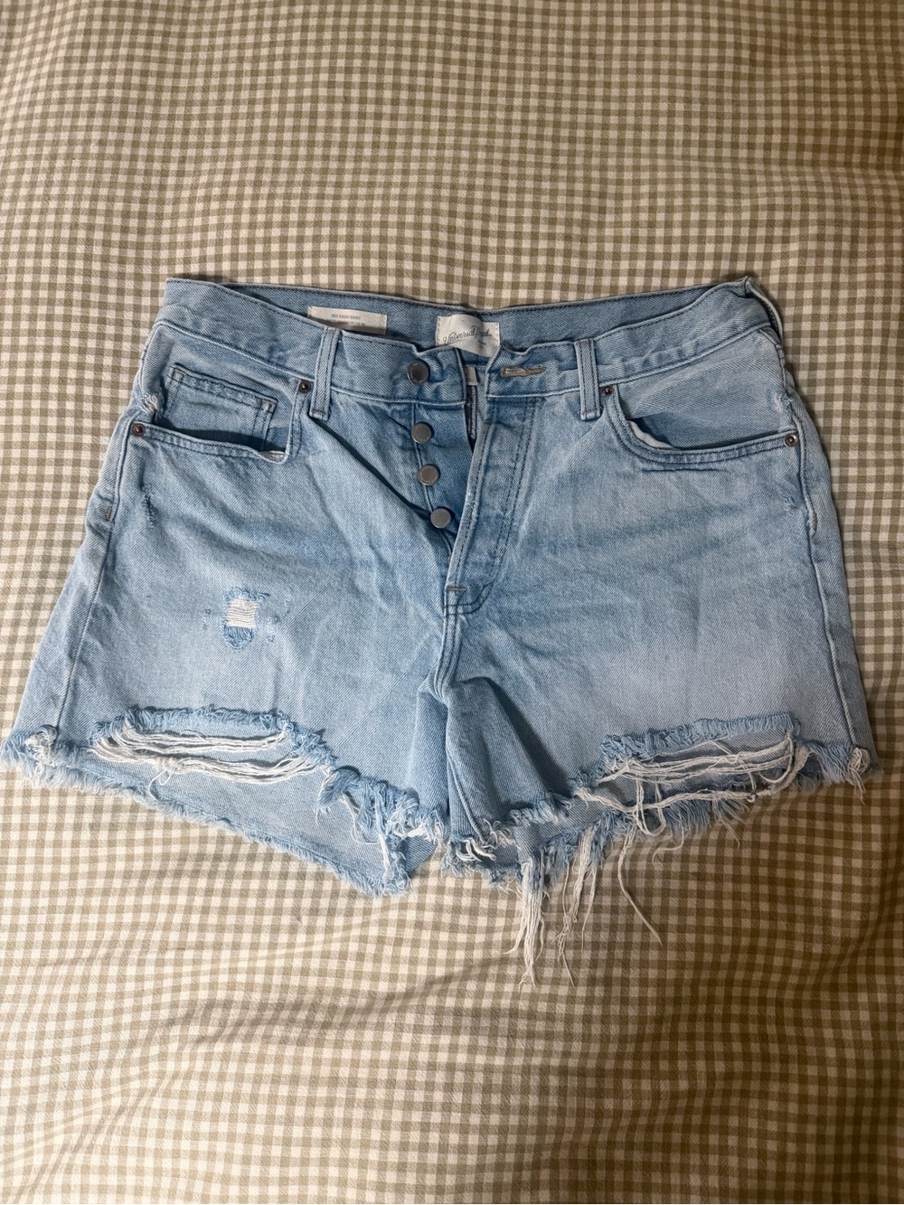 Universal Thread Light Blue Distressed High-Rise Jean Shorts
